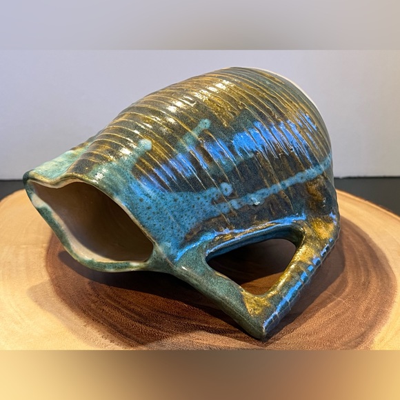 Lander WY Studio Pottery Ribbed Jug Pitcher Artist Signed. Circa 1970 - Picture 10 of 11